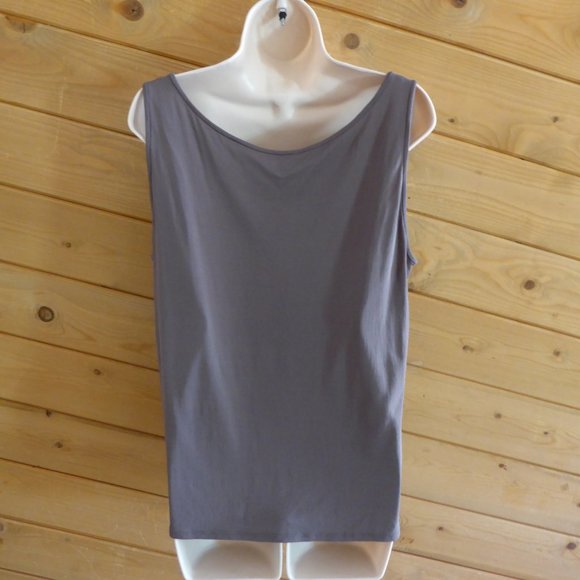 Eileen Fisher Brown Soft 100% Silk Basic Tank Top Sleeveless Layer Stretchy L? - Picture 5 of 9